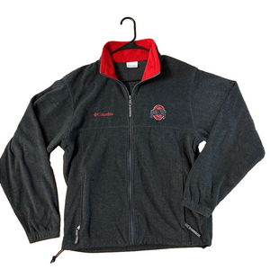 Columbia Ohio State Buckeyes Gray Fleece Zip Up Jacket Sweatshirt Size Medium